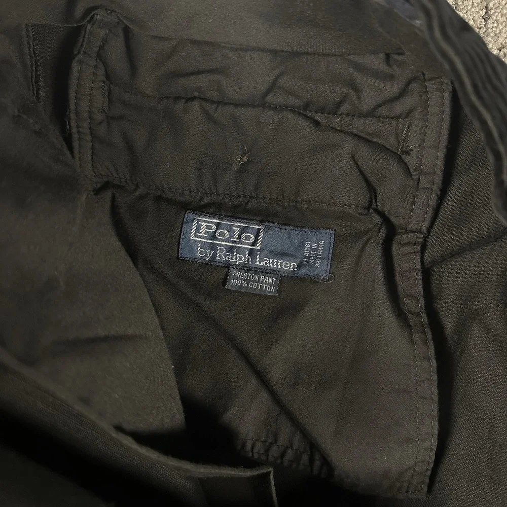 Polo Ralph Lauren Preston Pants Mens 38x34 Black Corduroy Trouser Vintage 90s‎
